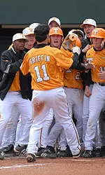 Griffin Standing With Baseball Team