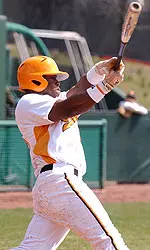 Davis Batting At Baseball