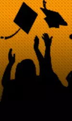 Silhouettes Throwing Graduation Cap Graphic