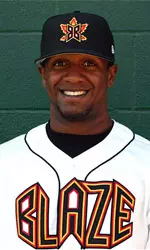 Julio Borbon In Blaze Uniform Headshot