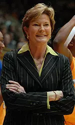 Pat Summitt Standing Courtside
