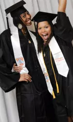 Volleyball SEC Champions DeeDee Harrison and Kayla Jeter have fun in front of the camera