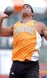 Shown here throwing the shot, Garland Porter is now No. 6 on the world's all-time performers list in the weight throw.