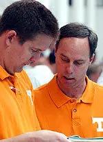 <i>Joe Hendee (left) with head coach John Trembley </i>