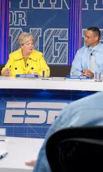 Joan Cronan was a part of the Roundtable along former Ohio State back Robert Smith.