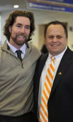 R.A. Dickey and Tennessee Head Coach Dave Serrano
