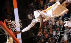 <i><b>Makanjuola posted career numbers against The Citadel, scoring 18 points and grabbing 11 rebounds in just 13 minutes on the court</i></b>