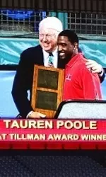 Tauren Poole was honored with The East-West Shrine Game Pat Tillman Award this week.