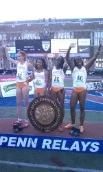 UT Sprint Medley (L-R): Ellen Wortham, Martinique Octave, Brittany Jones and Chanelle Price.