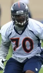 Malik Jackson in action with the Broncos in mini-camp.