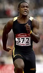 Justin Gatlin looked sharp in the first round of the 100-meter dash.