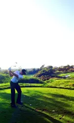 Oliver Goss at Sunday's practice round
