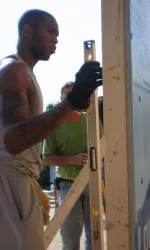 Kenny Hall assists with a Knoxville Habitat for Humanity build project.