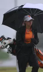 Emmie Pietila caught in the rain