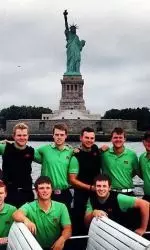 Porteous with Walker Cup teammates in NYC