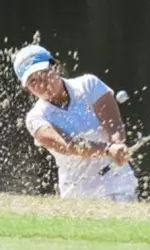 Daeun Song hits out of sand on Saturday