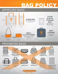 Tennessee Athletics Clear Bag Policy Graphic