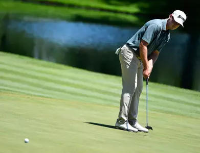Rick Lamb putts on the 18th green during the third-round of the John Deere Classic golf tournament Saturday, July 15, 2017, at TPC Deere Run in Silvis. (Photo by Brian Achenbach / Lee News Network)