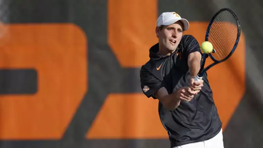 KNOXVILLE, TN - APRIL 13, 2018 - Scott Jones of the Tennessee Volunteers during the match between the Kentucky Wildcats and the Tennessee Volunteers at Barksdale Stadium in Knoxville, TN. Photo By Kyle Zedaker/Tennessee Athletics