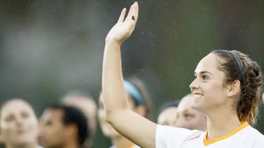 KNOXVILLE, TN - NOVEMBER 09, 2018 - Forward/Defender Mackenzie Gouner #9 of the Tennessee Volunteers during the NCAA Tournament First Round match between the Louisville Cardinals and the Tennessee Volunteers at Regal Soccer Stadium in Knoxville, TN. Photo By Austin Perryman/Tennessee Athletics