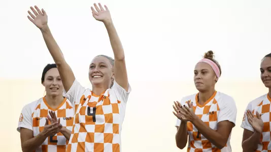 KNOXVILLE, TN - NOVEMBER 18, 2018 - Midfielder/Defender Rylie O'Keefe #4 of the Tennessee Volunteers during the NCAA Tournament Third Round match between the Texas A&M Aggies and the Tennessee Volunteers at Regal Soccer Stadium in Knoxville, TN. Photo By Caleb Jones/Tennessee Athletics