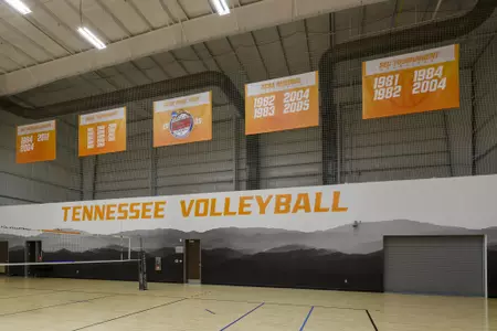 KNOXVILLE, TN - MARCH 19, 2019 - Wide angle practice court photo in the Cronan Volleyball Center in Knoxville, TN. Photo By Maury Neipris/Tennessee Athletics