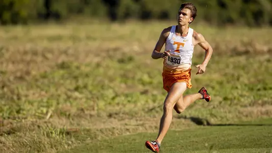 KNOXVILLE, TN - AUGUST 30, 2019 - Adam Johnston of the Tennessee Volunteers during the Tennessee Tri-Star XC Challenge at Cherokee Farms taken in Knoxville, TN. Photo By Andrew Ferguson/Tennessee Athletics