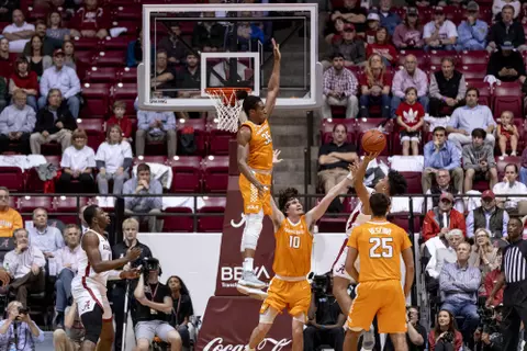 TUSCALOOSA, AL - FEBRUARY 04, 2020 - Forward Yves Pons #35 of the Tennessee Volunteers during the game between the Alabama Crimson Tide and the Tennessee Volunteers at Coleman Coliseum in Tuscaloosa, AL. Photo By Andrew Ferguson/Tennessee Athletics