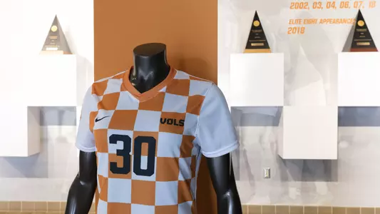 KNOXVILLE, TN - MAY 06, 2020 - Interior photos of the trophy room at Regal Soccer Stadium in Knoxville, TN. Photo By Maury Neipris/Tennessee Athletics