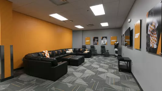 KNOXVILLE, TN - MAY 06, 2020 - Interior photos of the team lounge in Regal Soccer Stadium in Knoxville, TN. Photo By Maury Neipris/Tennessee Athletics