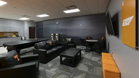 KNOXVILLE, TN - MAY 06, 2020 - Interior photos of the team lounge in Regal Soccer Stadium in Knoxville, TN. Photo By Maury Neipris/Tennessee Athletics