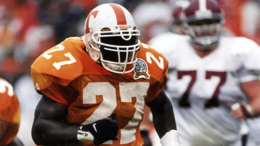 KNOXVILLE, TN - OCTOBER 24, 1998 - linebacker Al Wilson #27 of the Tennessee Volunteers during the game between the Alabama Crimson Tide and the Tennessee Volunteers at Neyland Stadium in Knoxville, TN. Photo by Tennessee Athletics
