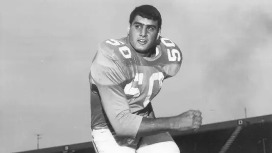 KNOXVILLE, TN - 1966 - Linebacker Paul Naumoff #50 of the Tennessee Volunteers during a photoshoot at Neyland Stadium in Knoxville, TN. Photo by Tennessee Athletics