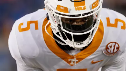 LEXINGTON, KY - November 06, 2021 - Defensive back Kenneth George Jr. #5 of the Tennessee Volunteers before the game between the Kentucky Wildcats and the Tennessee Volunteers at Kroger Field in Lexington, KY. Photo By Andrew Ferguson/Tennessee Athletics