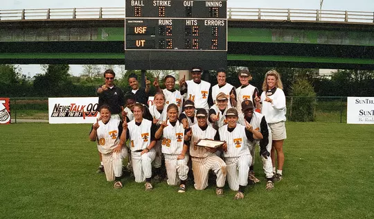 Softball Team Photo Holding Up One Index Finger