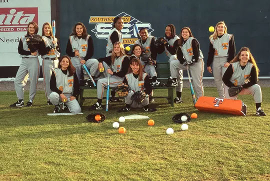 Softball Team Photo With Bats