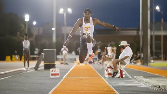 KNOXVILLE, TN - April 09, 2021 - Carey McLeod of the Tennessee Volunteers during day 2 of the 53rd Tennessee Relays at Tom Black Track At LaPorte Stadium in Knoxville, TN. Photo By Caleb Jones/Tennessee Athletics