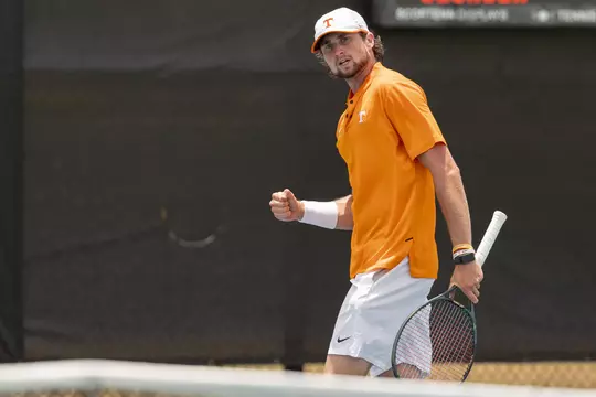 ORLANDO, FL - May 20, 2021 - Andrew Rogers of the Tennessee Volunteers during the 2021 NCAA Men?s Tennis Tournament national quarterfinal match between the Georgia Bulldogs and the Tennessee Volunteers at the USTA National Campus in Orlando, FL. Photo By Andrew Ferguson/Tennessee Athletics