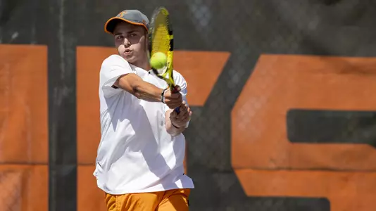 KNOXVILLE, TN - March 26, 2021 - Johannus Monday of the Tennessee Volunteers during the game between the Vanderbilt Commodores and the Tennessee Volunteers at Barksdale Stadium in Knoxville, TN. Photo By Andrew Ferguson/Tennessee Athletics