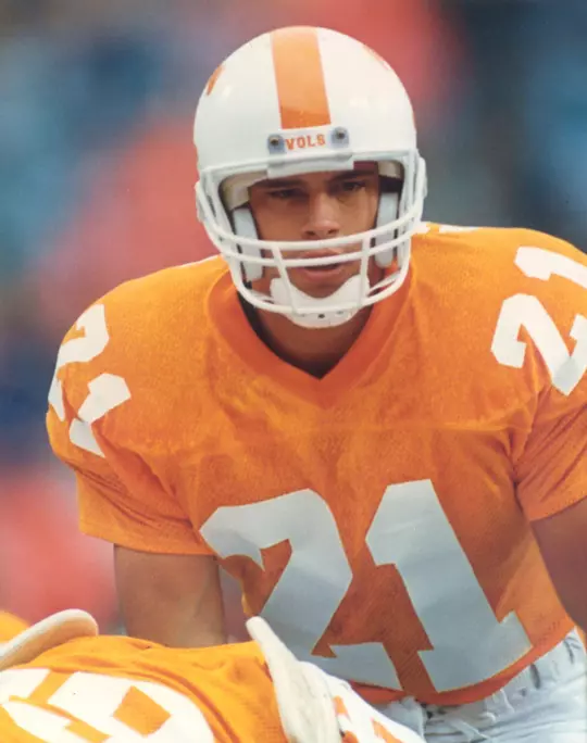 KNOXVILLE, TN - Quarterback Heath Shuler #21 of the Tennessee Volunteers during a game at Neyland Stadium in Knoxville, TN. Photo By Tennessee Athletics.