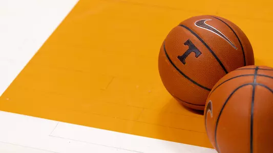 KNOXVILLE, TN - March 07, 2021 - Power T basketball before the game between the Florida Gators and the Tennessee Volunteers at Thompson?Boling Arena in Knoxville, TN. Photo By Andrew Ferguson/Tennessee Athletics