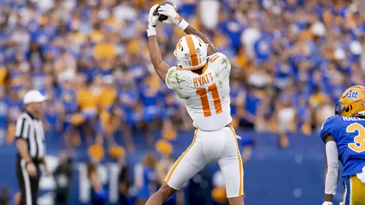 PITTSBURGH, PA - September 10, 2022 - Wide receiver Jalin Hyatt #11 of the Tennessee Volunteers during the game between the Pittsburgh Panthers and the Tennessee Volunteers at Acrisure Stadium in Pittsburgh, PA. Photo By Andrew Ferguson/Tennessee Athletics