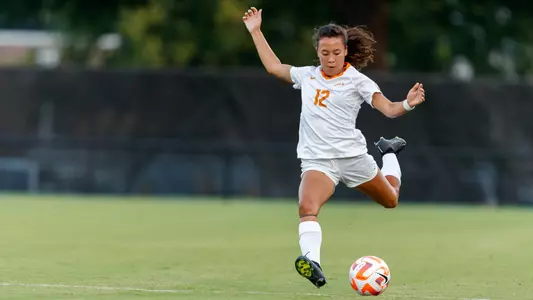 KNOXVILLE, TN - August 25, 2022 - Forward/Midfielder Claudia Dipasupil #12 of the Tennessee Lady Volunteers during the game between the Duke Blue Devils and the Tennessee Volunteers at Regal Soccer Stadium in Knoxville, TN. Photo By Ian Cox/Tennessee Athletics