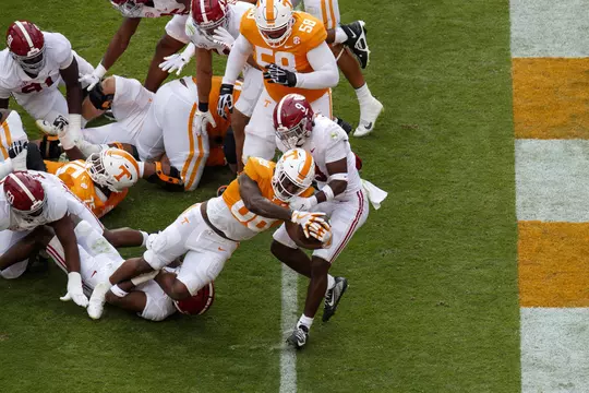 KNOXVILLE, TN - October 15, 2022 - Tight end Princeton Fant #88 of the Tennessee Volunteers during the game between the Alabama Crimson Tide and the Tennessee Volunteers at Neyland Stadium in Knoxville, TN. Photo By Kate Luffman/Tennessee Athletics