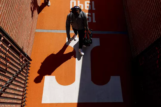 KNOXVILLE, TN - October 15, 2022 - Quarterback Hendon Hooker #5 of the Tennessee Volunteers before the game between the Alabama Crimson Tide and the Tennessee Volunteers at Neyland Stadium in Knoxville, TN. Photo By Andrew Ferguson/Tennessee Athletics