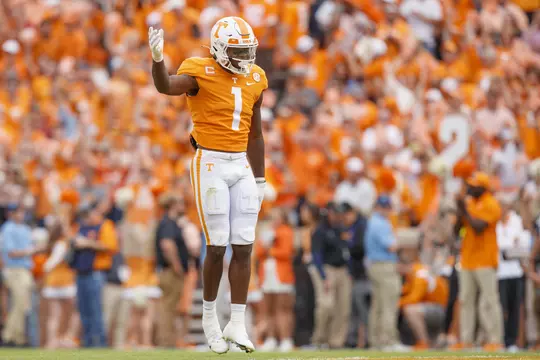 KNOXVILLE, TN - October 15, 2022 - Defensive back Trevon Flowers #1 of the Tennessee Volunteers during the game between the Alabama Crimson Tide and the Tennessee Volunteers at Neyland Stadium in Knoxville, TN. Photo By Emma Corona/Tennessee Athletics