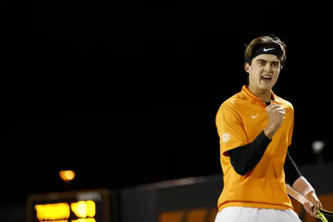 KNOXVILLE, TN - MARCH 01, 2019 - Adam Walton of the Tennessee Volunteers during the match between the Georgia Bulldogs and the Tennessee Volunteers at Barksdale Stadium in Knoxville, TN. Photo By John Golliher/Tennessee Athletics
