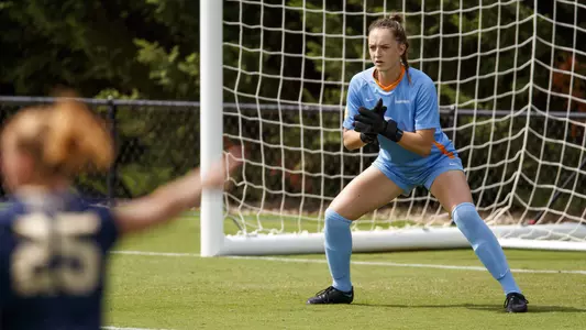 KNOXVILLE, TN - September 11, 2022 - Goalkeeper MacKenzie Haba #0 of the Tennessee Lady Volunteers during the game between the Queens University Royals and the Tennessee Volunteers at Regal Soccer Stadium in Knoxville, TN. Photo By Kate Luffman/Tennessee Athletics