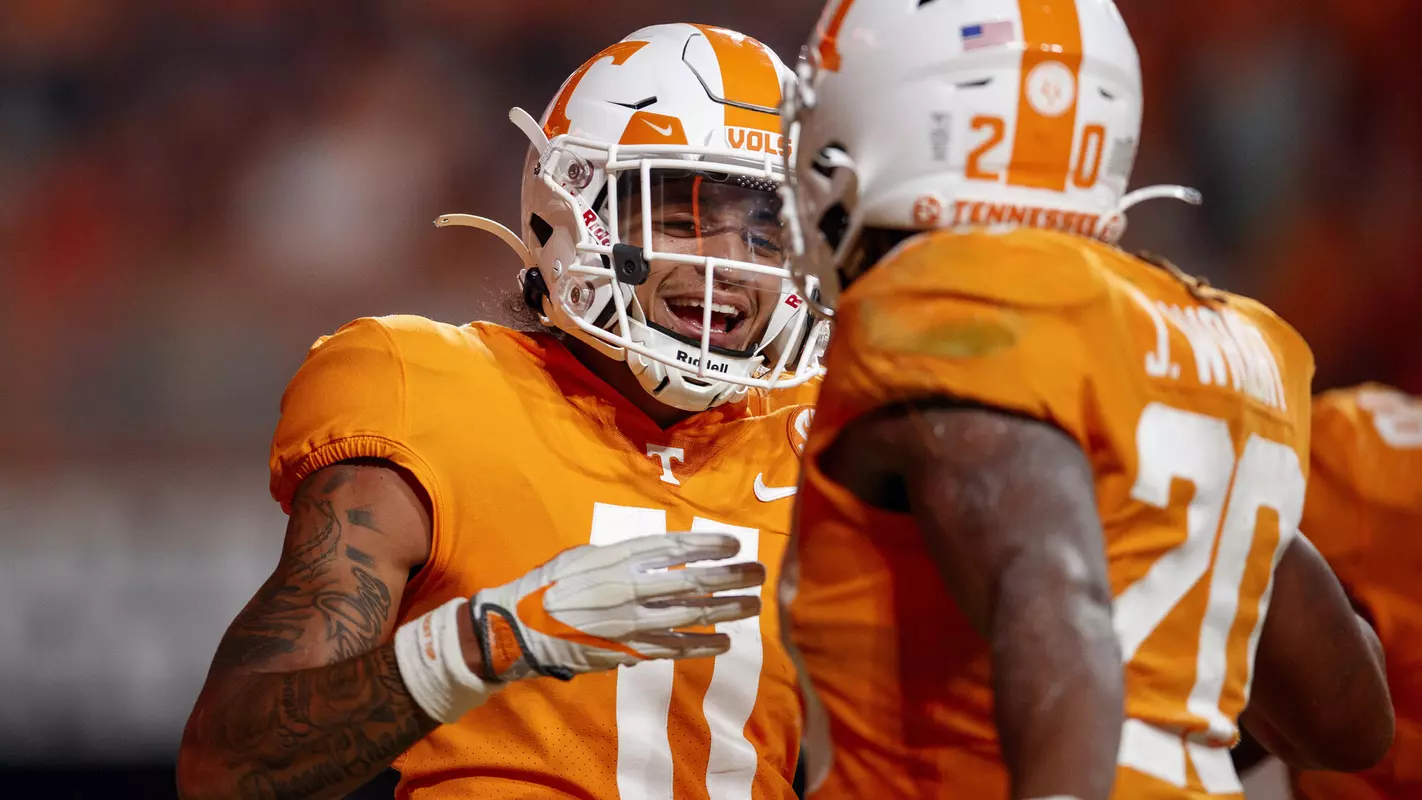 KNOXVILLE, TN - September 17, 2022 - Wide receiver Jalin Hyatt #11 of the Tennessee Volunteers during the game between the Akron Zips and the Tennessee Volunteers at Neyland Stadium in Knoxville, TN. Photo By Kate Luffman/Tennessee Athletics