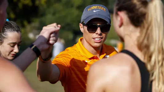 KNOXVILLE, TN - September 02, 2022 - Head Coach Sean Carlson during the Tennessee Cross Country Invitational at Cherokee Farm Cross Country Course in Knoxville, TN. Photo By Kate Luffman/Tennessee Athletics